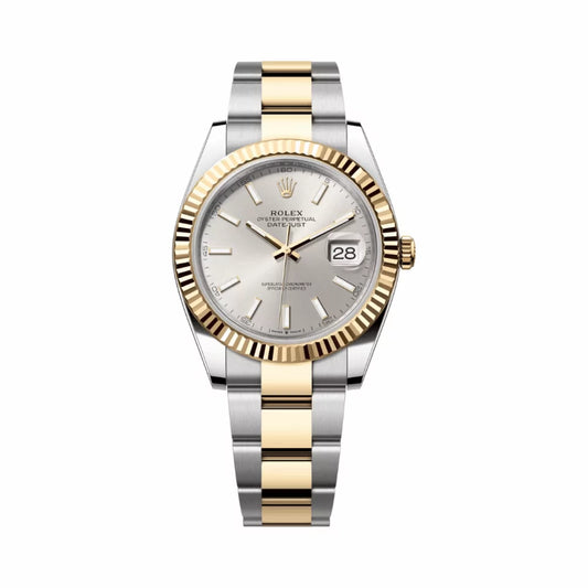 Rolex Datejust 126333-0001 Oystersteel 18kt Yellow Gold 41mm Silver Dial Mens Watch